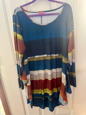Striped Multicolor Drop-Sleeve Dress